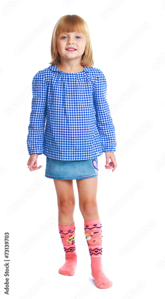 Charming girl in a blue dress. Charming girl in a blue dress.