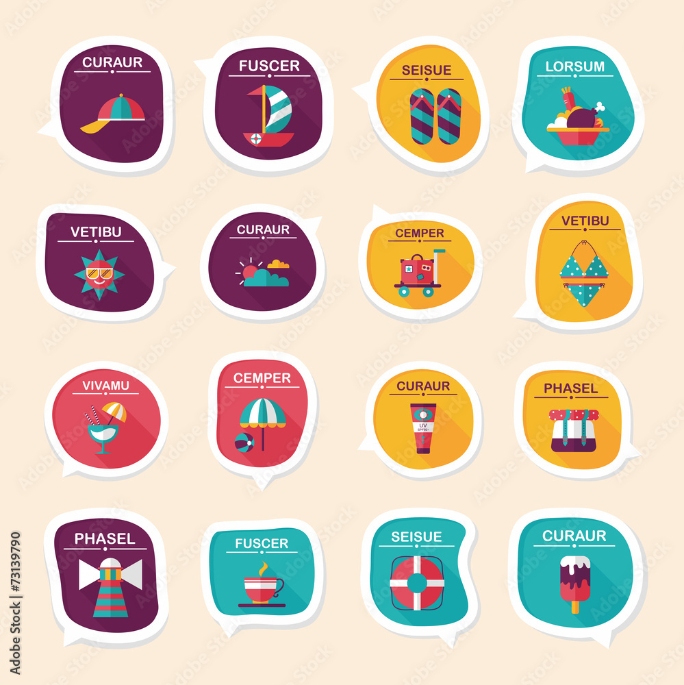 Travel bubble speech banner design flat background set, eps10 Travel bubble speech banner design flat background set, eps10