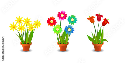 Fototapeta Naklejka Na Ścianę i Meble -  Bright, Colorful Flowers Clip Art