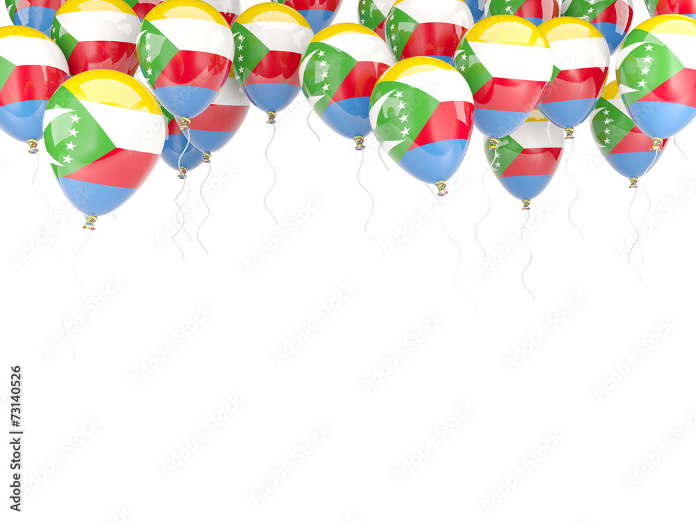 Balloon frame with flag of comoros
