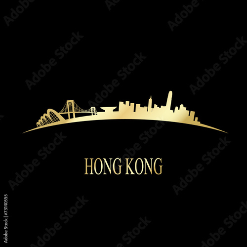 Luxury golden Hong Kong skyline