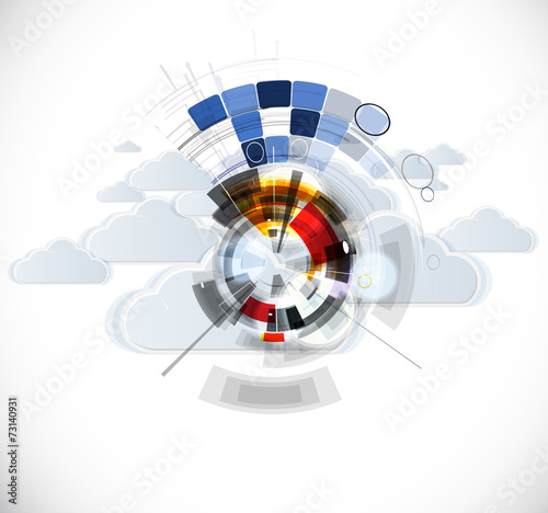Integration technology with nature, sky. Best ideas for Business