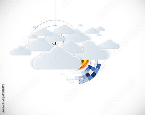 Integration technology with nature, sky. Best ideas for Business