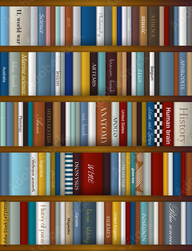 Books background. Realistic vector illustration.
