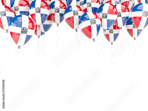 Balloon frame with flag of dominican republic