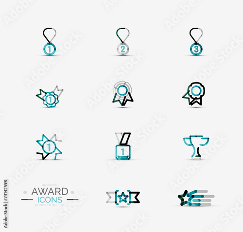 Award icon set, Logo collection