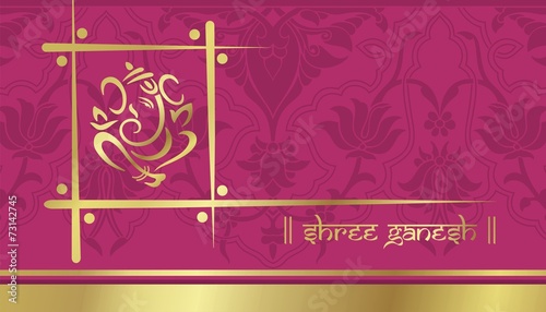 Ganesha, wedding card, royal Rajasthan, India