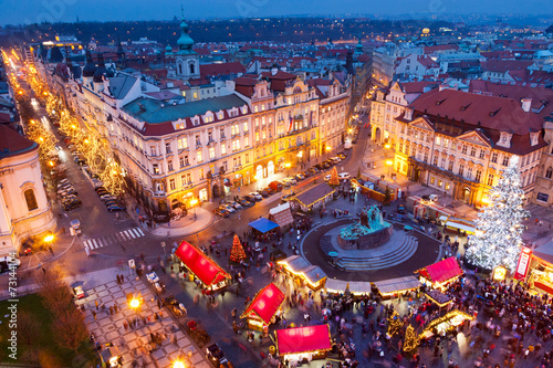 PRAGUE,CZECH REPUBLIC-JAN 05, 2013: Prague Christmas market