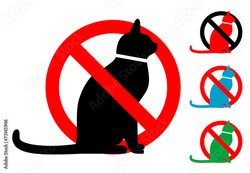 Pictograma gatos no con varios colores