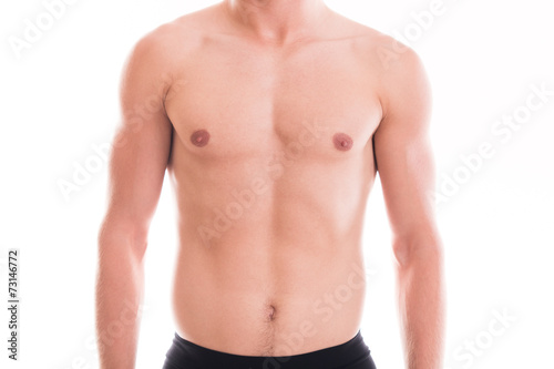 Shirtless muscular male torso photo