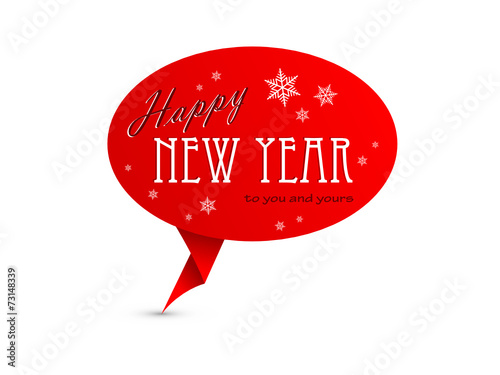 HAPPY NEW YEAR Speech Bubble Icon (merry retro christmas)