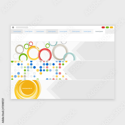 Vector browser design with responsive website