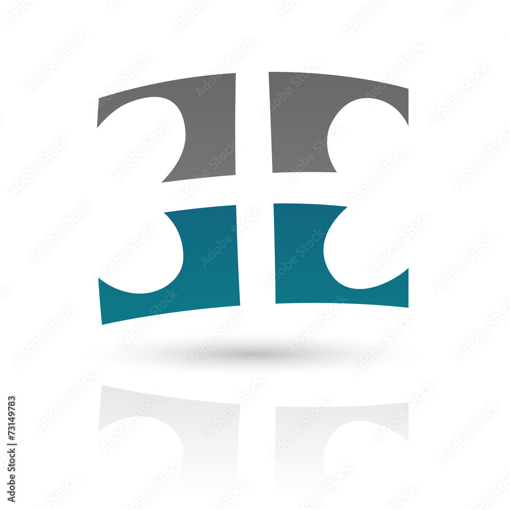 Fototapeta premium Blue and Gray Abstract Icon Illustration
