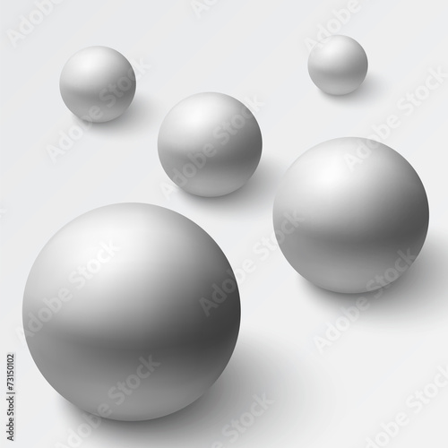 Abstract background with realistic grey spheres