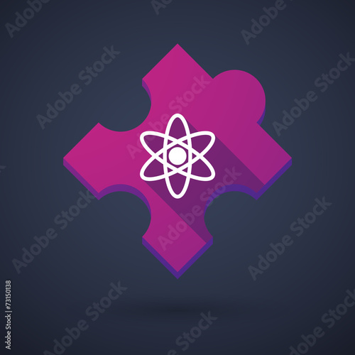 Puzzle piece icon with an atom