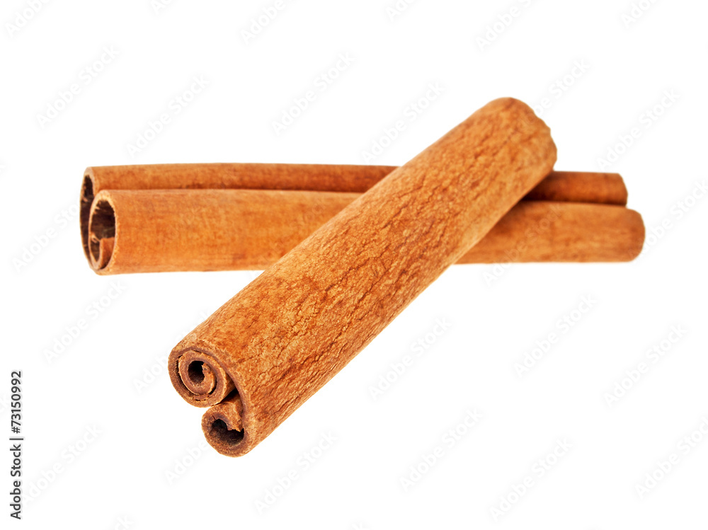 Cinnamon sticks on a white background Cinnamon sticks on a white background