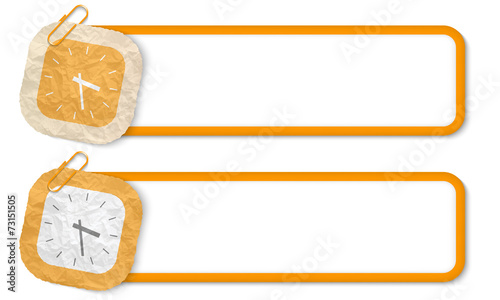 yellow frames with texture crumpled paper and watches
