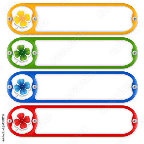 four frames with screws and cloverleaf