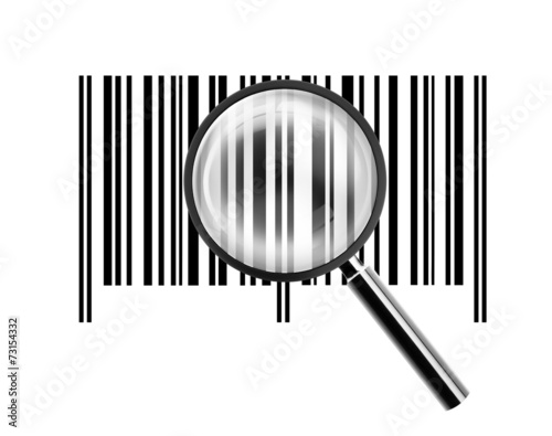 Strichcode mit Lupe