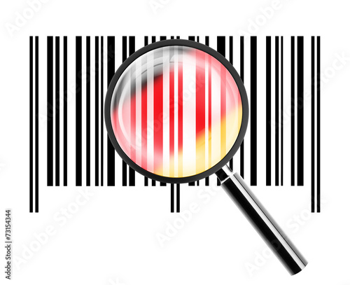Strichcode mit Lupe