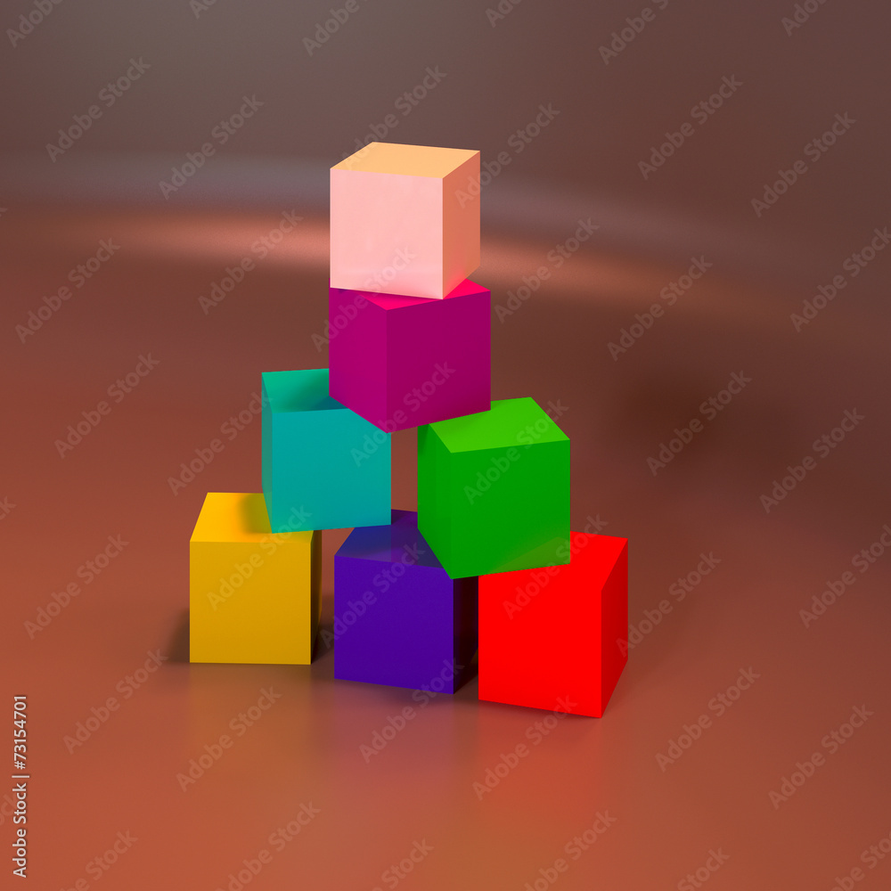 Abstract colorful 3D geometric shapes. Abstract colorful 3D geometric shapes.