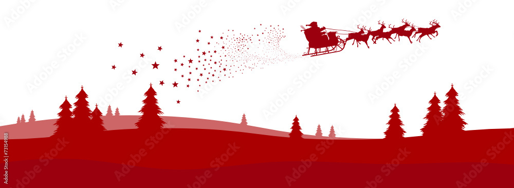 Weihnachskarte, Panorama, Weihnachtsmann, Christmas, Card, Xmas