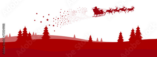 Obraz na płótnie Weihnachskarte, Panorama, Weihnachtsmann, Christmas, Card, Xmas w salonie