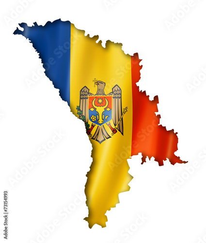 Moldova flag map photo