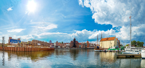 Cityscape on the Vistula River in Gdansk, Poland. #73155544