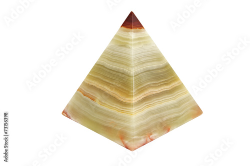 souvenir onyx pyramid on an isolated background