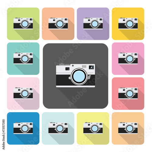 Camera Icon color set vector illustration