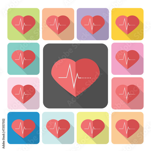 Heart Icon color set vector illustration