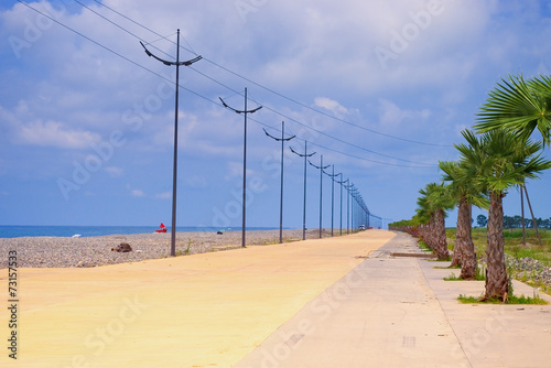 promenade along beach
