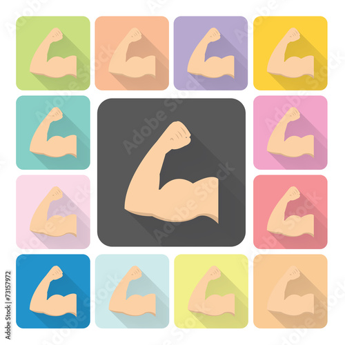 Muscle Icon color set vector illustration