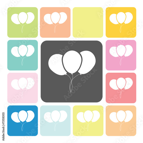 Balloon Icon color set vector illustration