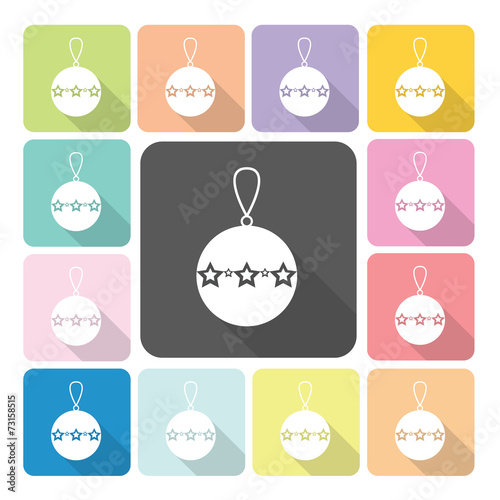 Christmas ball Icon color set vector illustration.