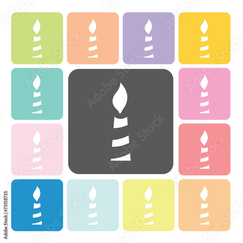 Candle Icon color set vector illustration
