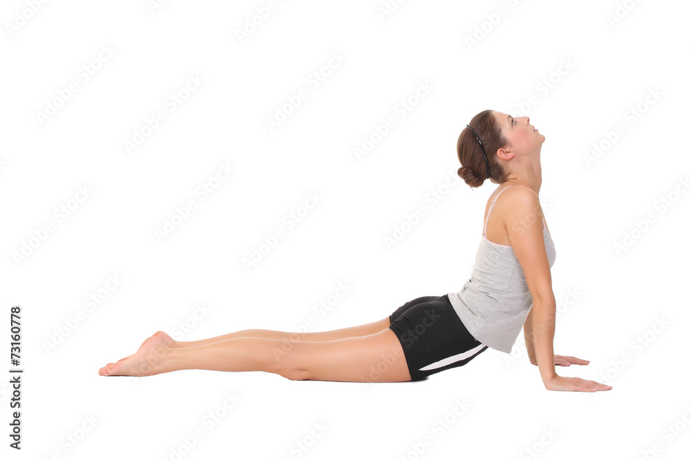 woman training yoga