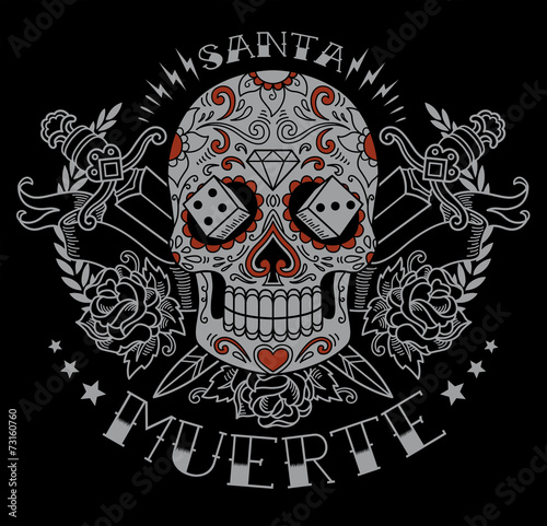 Day of the dead sugar skull graphic