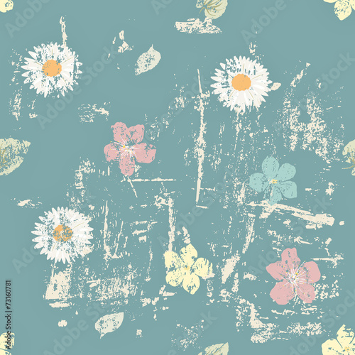 Fototapeta Naklejka Na Ścianę i Meble -  grungy floral seamless pattern