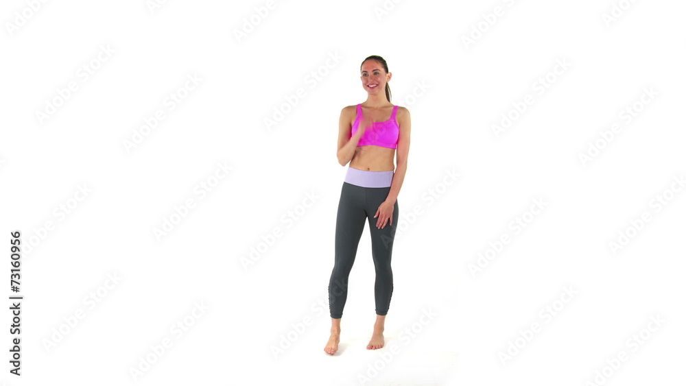 model isolated on white call me hand gesture model isolated on white call me hand gesture