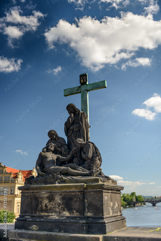Fototapeta premium Lamentation of Christ on Charles Bridge in Prague.