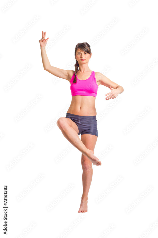 Girl doing yoga exercise