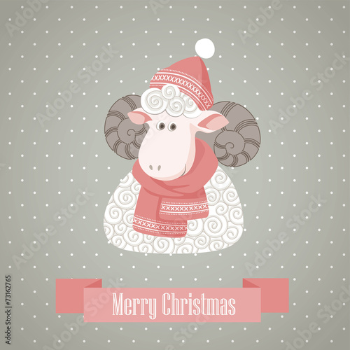 Greeting cards with cute sheep