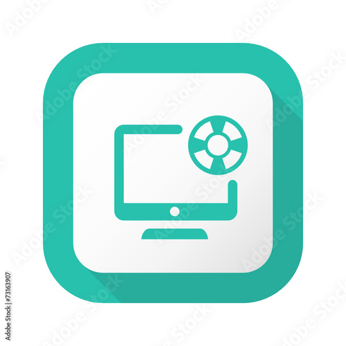 Flat Long Shadow Button - Vector 