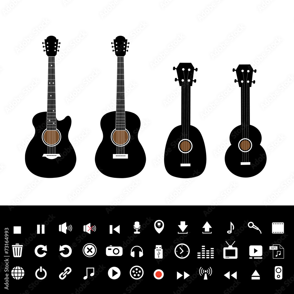 Fototapeta premium guitar electric and music set