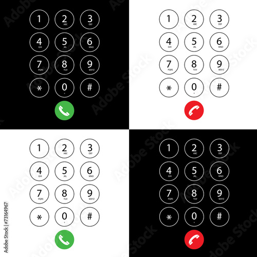 Flat keypad for phone photo