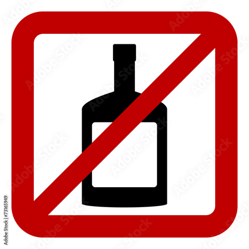 Sign of prohibition of alcohol