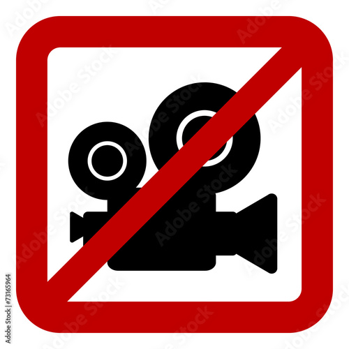 Sign of prohibition of video camera