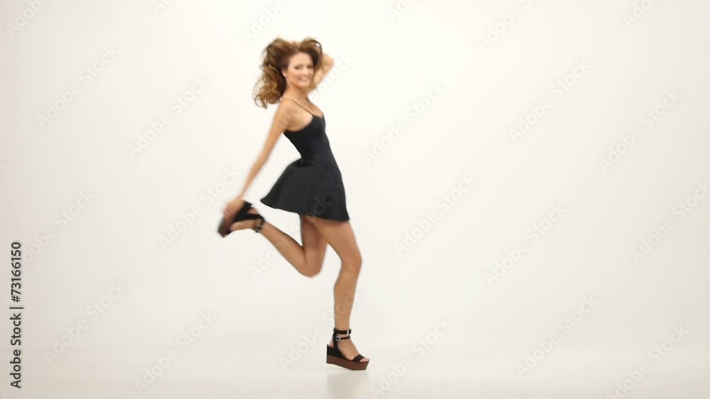 Sexy Girl isolated on a White Background. Hot Brunette. Slow Sexy Girl isolated on a White Background. Hot Brunette. Slow